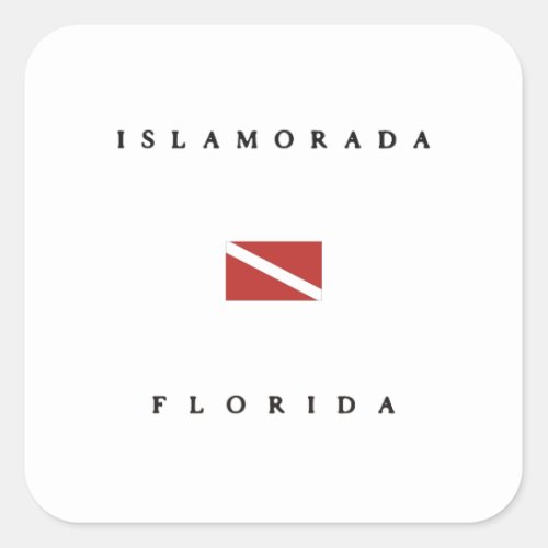 Islamorada Florida Scuba Dive Flag Square Sticker