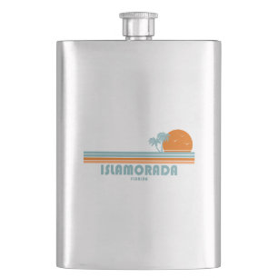 Islamorada Florida Sun Palm Trees Flask