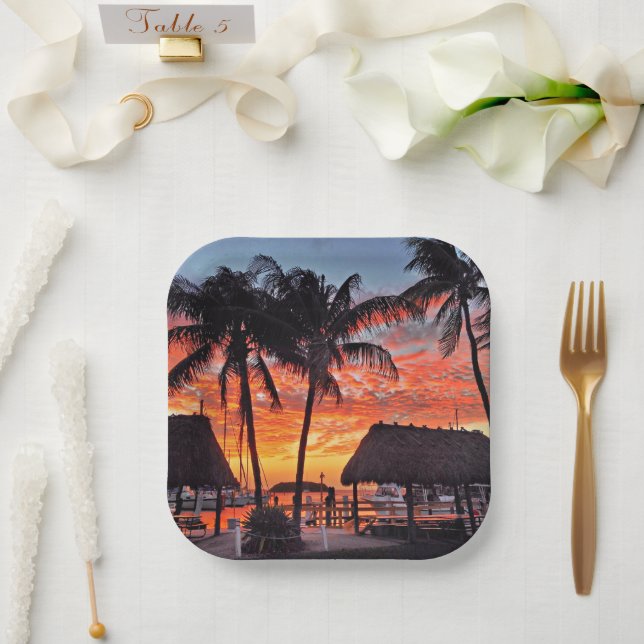 Islamorada, Florida sunset Paper Plates (Wedding)