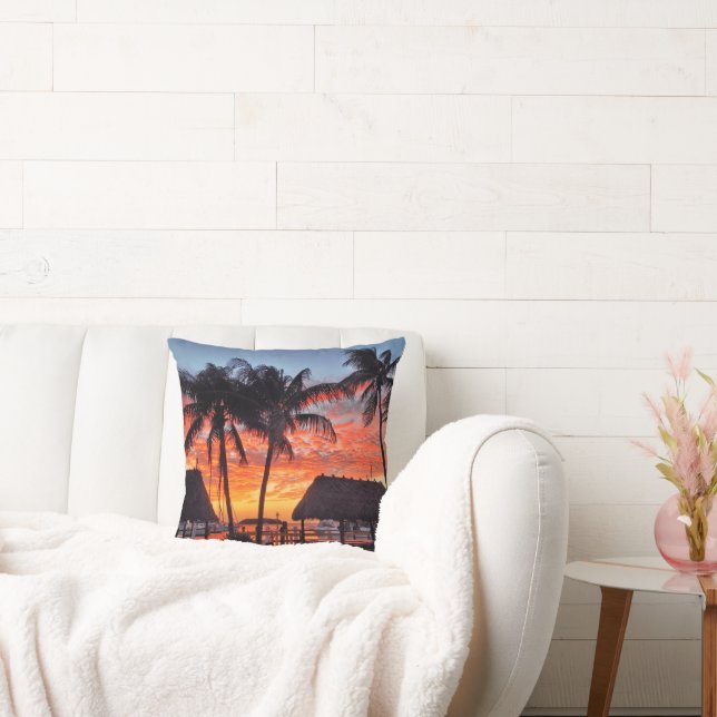 Islamorada, Florida sunset Throw Pillow (Couch)