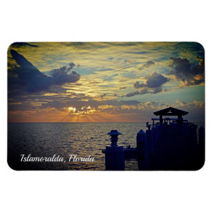 Islamoralda Florida Sitting on the Dock Sunrise Magnet