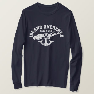 ISLAND ANCHORED - Navy Blue T-Shirt