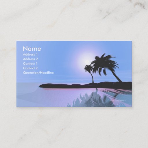 Customizable Island Blue - Business Size Business Card Templates