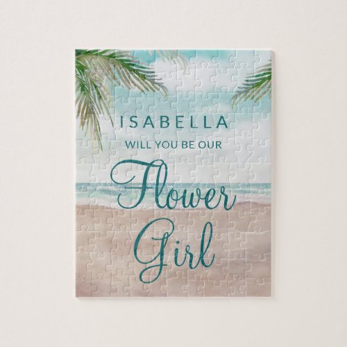 Island Breeze Beach Be Our Flower Girl Proposal Jigsaw Puzzle