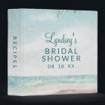 Island Breeze Beach Bridal Shower Recipe Card 3 Ring Binder<br><div class="desc">Island Breeze Painted Beach Scene, with Ocean Waves, Sandy Beach, and Palm Trees, with a beautiful teal blue sky. With Modern Typography Script Fonts. A Summer Tropical Beach, Or destination wedding design - Personalized Wedding Bridal Shower Recipe Card Scrapbook Album Binder! ~ Check my shop to see the entire wedding...</div>