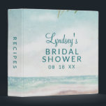 Island Breeze Beach Bridal Shower Recipe Card 3 Ring Binder<br><div class="desc">Island Breeze Painted Beach Scene, with Ocean Waves, Sandy Beach, and Palm Trees, with a beautiful teal blue sky. With Modern Typography Script Fonts. A Summer Tropical Beach, Or destination wedding design - Personalized Wedding Bridal Shower Recipe Card Scrapbook Album Binder! ~ Check my shop to see the entire wedding...</div>
