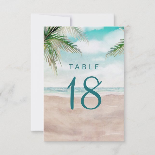 Island Breeze Beach Seating Wedding Table Numbers (Front)