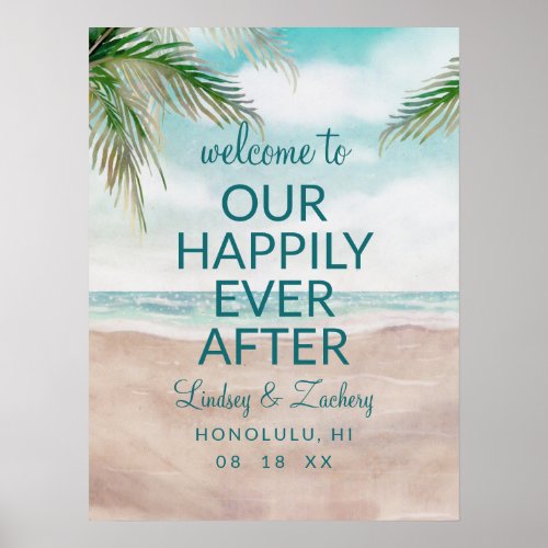 Island Breeze Happily Ever After Reception Sign