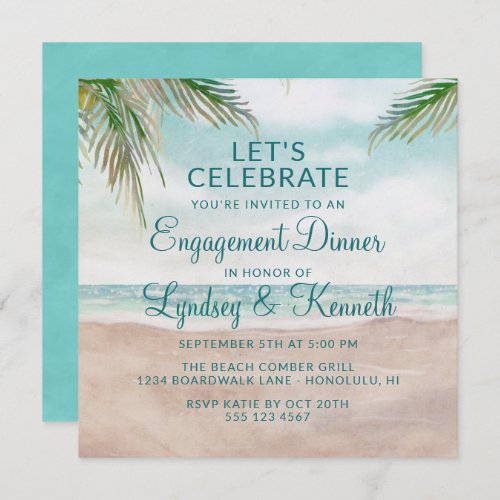 Island Breeze Lets Celebrate Engagement Party Invitation