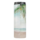 Island Breeze Painted Beach Personalized Bride Thermal Tumbler (Back)
