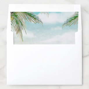 Island Breeze Painted Beach Scene Tropical Wedding Envelope Liner