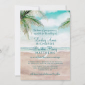 Island Breeze Painted Beach Scene Wedding Invitation (Front)