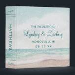 Island Breeze Painted Beach Wedding Photo Album 3 Ring Binder<br><div class="desc">Island Breeze Painted Beach Scene, with Ocean Waves, Sandy Beach, and Palm Trees, with a beautiful teal blue sky. With Modern Typography Script Fonts. A Summer Tropical Beach, Or destination wedding design - Personalized Wedding Photos Newlyweds photo album scrapbook! ~ Check my shop to see the entire wedding suite for...</div>