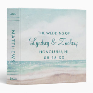 Island Breeze Painted Beach Wedding Photo Album 3 Ring Binder