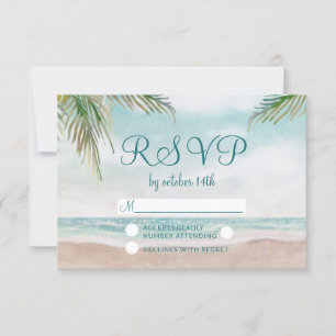 Island Breeze Painted Beach Wedding RSVP Response