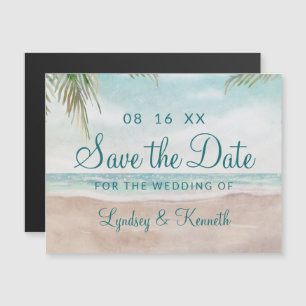 Island Breeze Painted Beach Wedding Save the Date