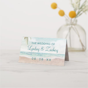 Island Breeze Sandy Beach Reserved Seating Wedding Place Card
