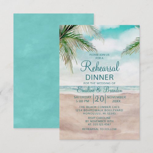 Island Breeze Sandy Beach Wedding Rehearsal Dinner