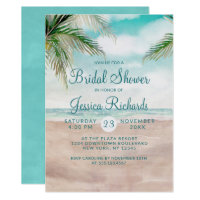 Island Breeze Tropical Beach Wedding Bridal Shower Invitation