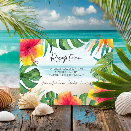 Island Breeze  Tropical Beach Wedding Reception Enclosure Card