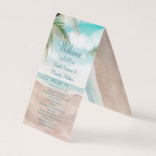 Island Breeze Tropical Wedding Ceremony Program