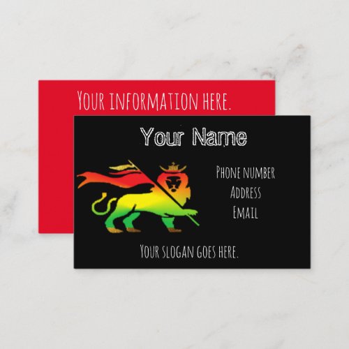 Island business card Rasta Lion Business Card