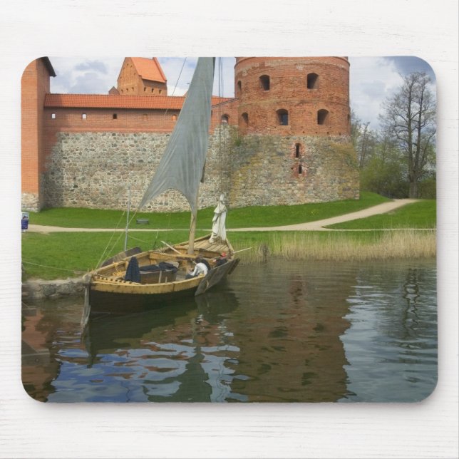 Island Castle by Lake Galve, Trakai, Lithuania Mouse Pad (Front)