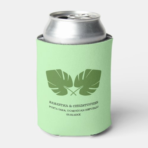 Island Charm Custom Green Can Cooler with Monste