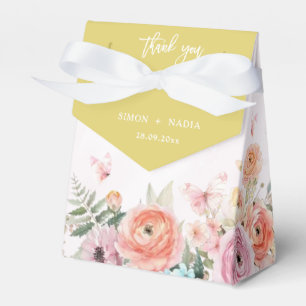 Island Citrus Butterfly Ranunculus Garden Wedding Favor Boxes