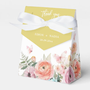 Island Citrus Butterfly Ranunculus Garden Wedding Favor Boxes