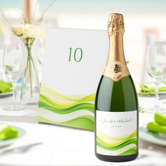 Island Citrus Green and Yellow Sparkling Wine Label (Island Citrus Green and Yellow Sparkling Wine Label )