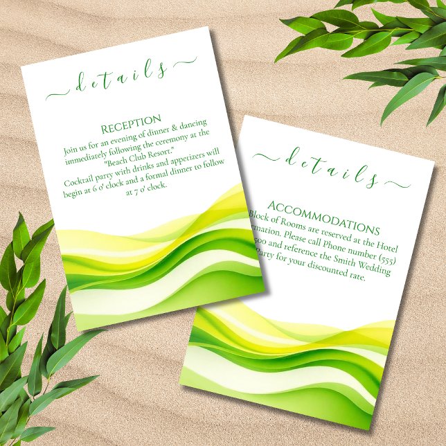 Island Citrus Green and Yellow Wedding Details Enclosure Card (Island Citrus Green and Yellow Wedding Details Enclosure Card)