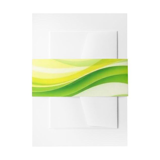 Island Citrus Green and Yellow Wedding Invitation Belly Band (Front Example)