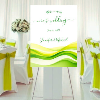 Island Citrus Green and Yellow Wedding Sign