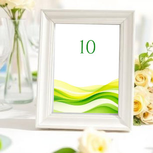 Island Citrus Green and Yellow Wedding Table Number
