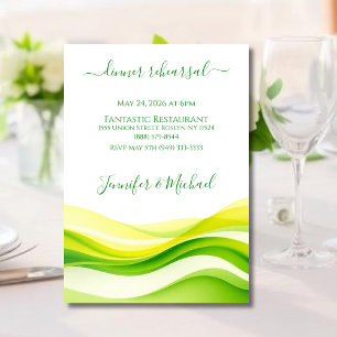 Island Citrus Green & Yellow Dinner Rehearsal  Invitation