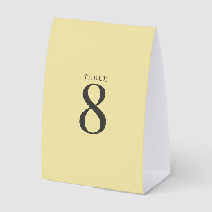 Island Citrus Yellow Wedding Table Numbers Paper Table Tent
