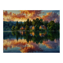 Island Clouds Reflection Matte Paper