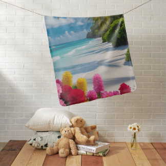 “Island Dreams Tropical Beach baby Blanket