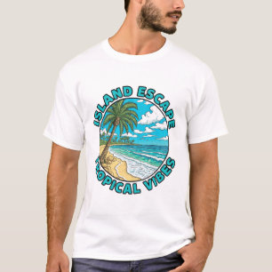 Island Escape Tropical Vibes Palm T-Shirt