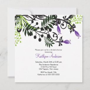 Island Floral Flowers Bridal Shower Invitation