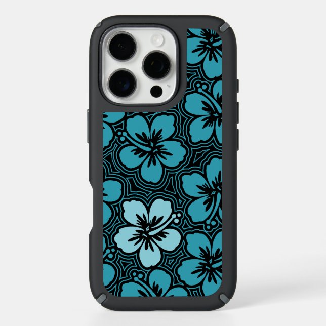 Island Floral Hawaiian Accent Hibiscus Pinstriped Speck iPhone Case (Front)