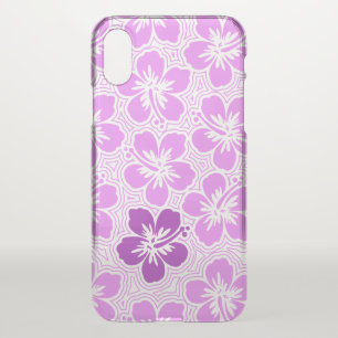 Island Floral Hawaiian Accent Hibiscus Pinstriped iPhone X Case
