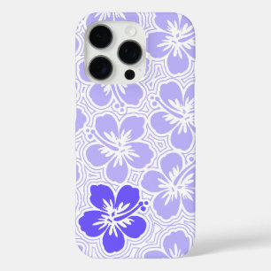 Island Floral Hawaiian Hibiscus Pinstriped Lilac iPhone 16 Pro Case