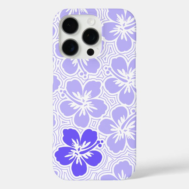 Island Floral Hawaiian Hibiscus Pinstriped Lilac Case-Mate iPhone Case (Back)