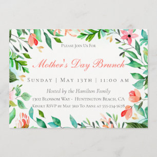 Island Floral Mother's Day Brunch Invitation