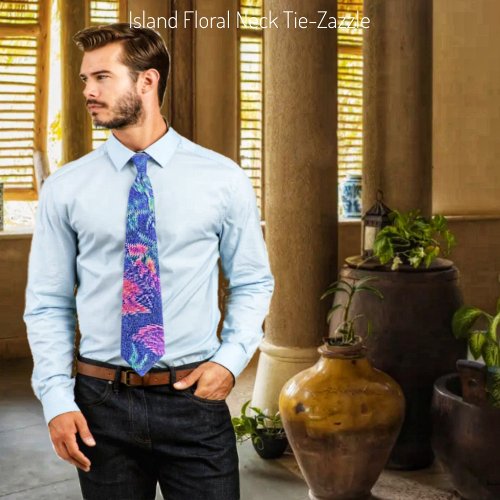 Island Floral Neck Tie