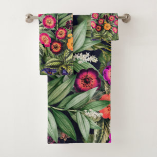 Island Floral Pink Meadow Bath Towel Set