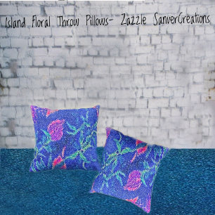 Island Floral Throw Pillow