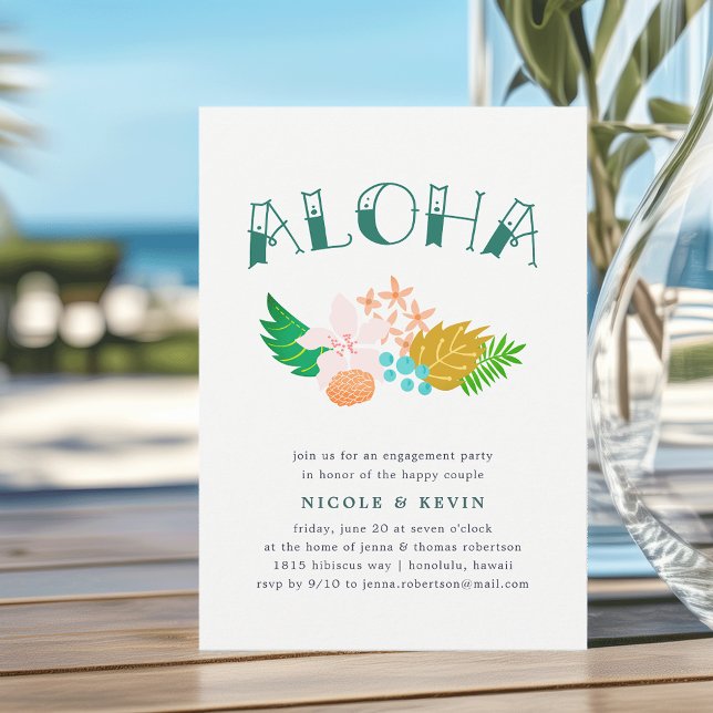 Island Flowers | Aloha Engagement Party Invitation (Creator Uploaded)